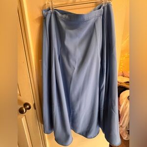 Ann Taylor Light Blue Wrap Midi Skirt